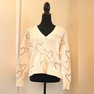 NEW Kerri Rosenthal XO KR Heart Cardigan Sweater - XS - New With Tags